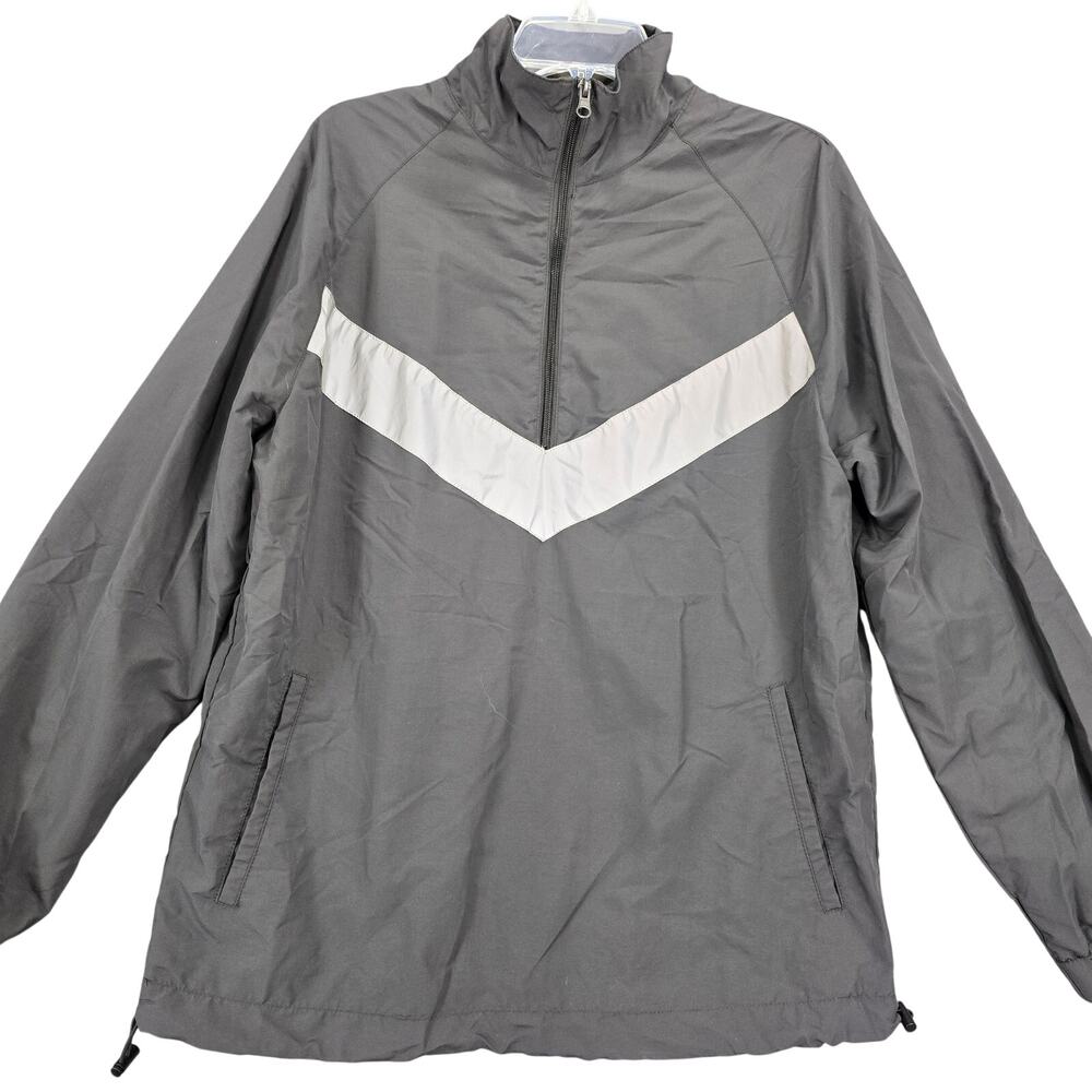 Original Use Gray Windbreaker Jacket Lightweight Nylon 1/2 Zip Lined Mens Size S